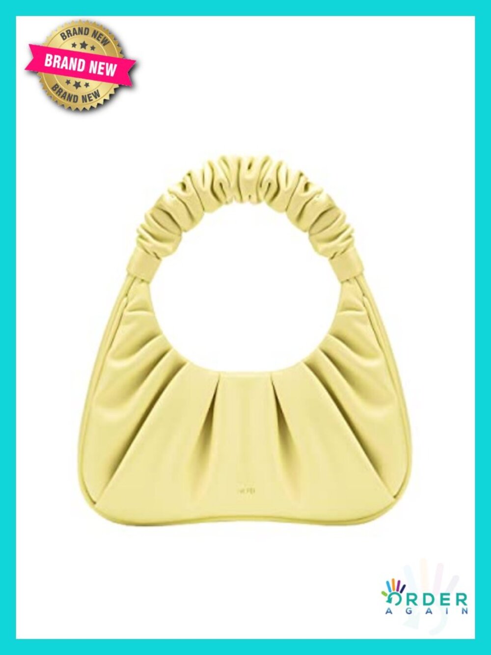 Vegan Leather Ruched Hobo Handbag with Magnet Closure